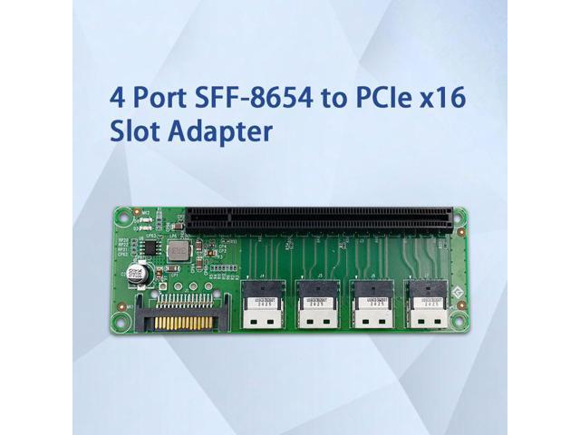 Linkreal 4 Port SFF-8654 to PCIe x16 Slot Adapter
