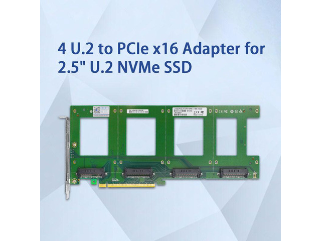 Linkreal 4X U.2 SFF-8639 SSD to PCIE Express 3.0 Gen3 X16 Card NVMe SSD Adapter