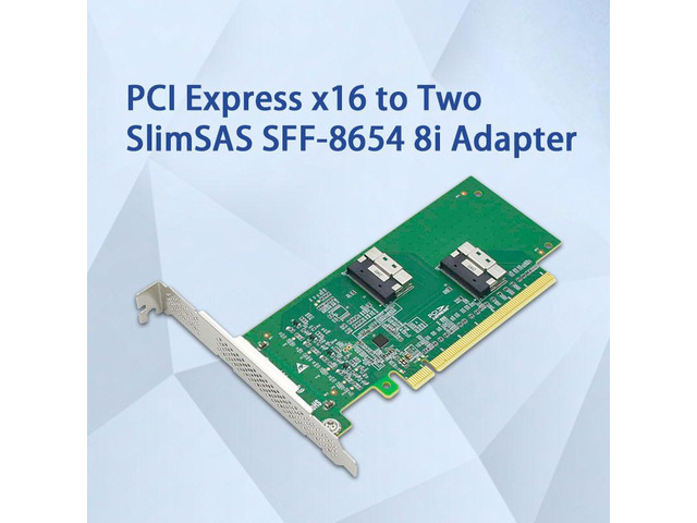 Linkreal PCIe X16 to SlimSAS (SFF-8654) 8i Bifurcation Adapter Support PCIe 4.0 U.2 NVMe SSD