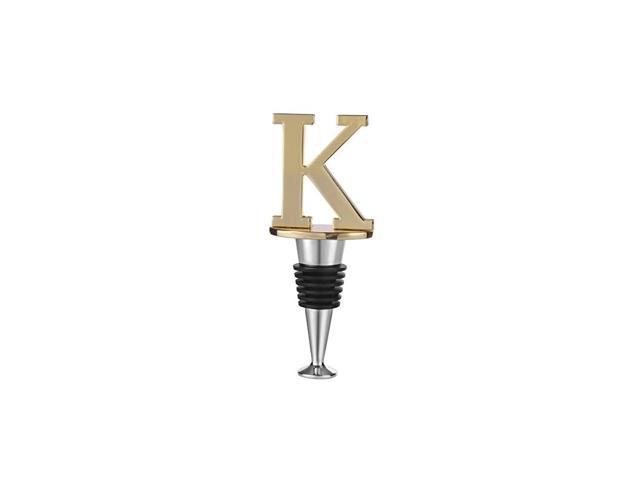 and Beverage Bottle Stopper With Gold Finish-Perfect Presents/Gift Idea for Valentines Day, Mothers Day, Fathers Day, Thanksgiving Day (Letter K) photo