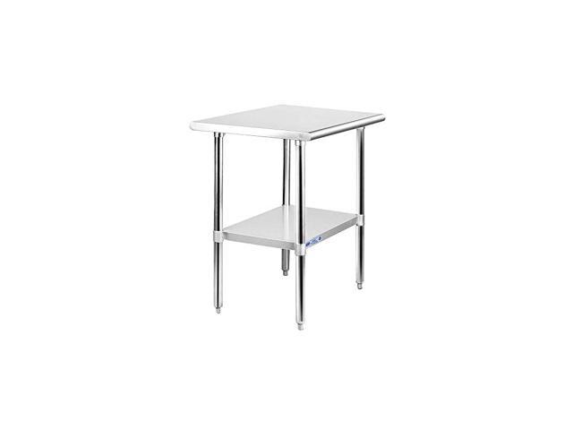 Stainless Steel Table for Prep & Work 24 x 30 Inches, NSF Commercial Heavy Duty Table with Undershelf and Galvanized Legs for Restaurant, Home and. photo