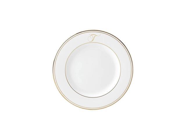 Federal Gold Script Monogram Dinnerware Salad Plate, T photo