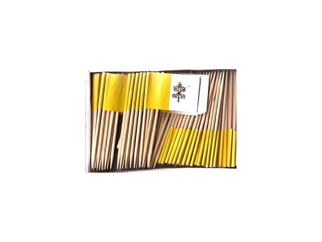 Box of 100 Country Toothpick Flags, 100 Small Mini International Flag Cupcake Toothpicks or Cocktail Picks (Vatican City)