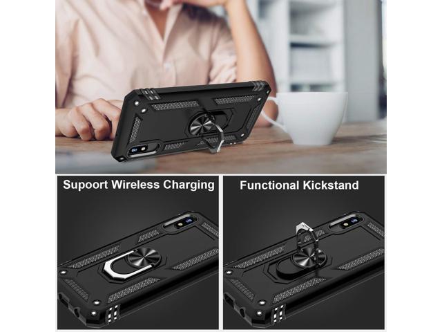 IKAZZ for Galaxy A10e Case with Screen Protector,Military Grade Shockproof Heavy Duty Protective Phone Cover Pass 16ft Drop Test with Magnetic...