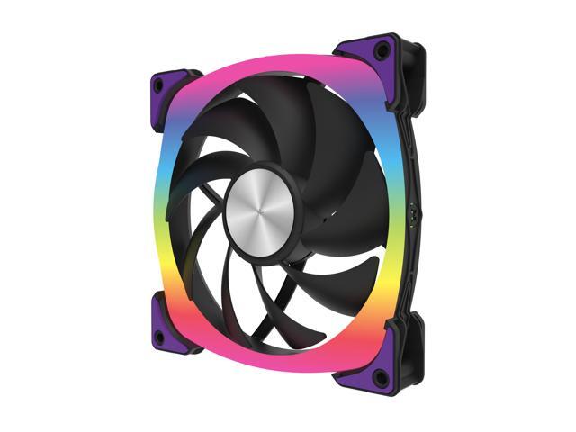 Super Flower NEON ARGB 140mm fan, Triple-Pack, Purple Anti-Vibration Mounting Pads, Computer Case Fan, Remote Control, SF-ARGB141-BK_3P