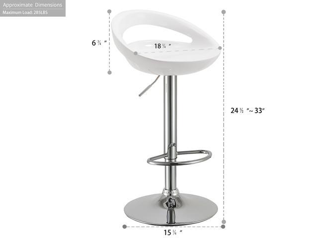 Adjustable Swivel ABS Bar Stools for Kitchen Pub Bar Set of 2