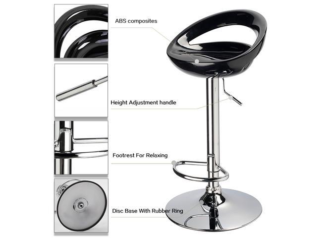 Adjustable Swivel ABS Bar Stools for Kitchen Pub Bar Set of 2
