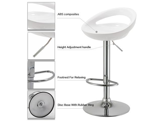 Adjustable Swivel ABS Bar Stools for Kitchen Pub Bar Set of 2