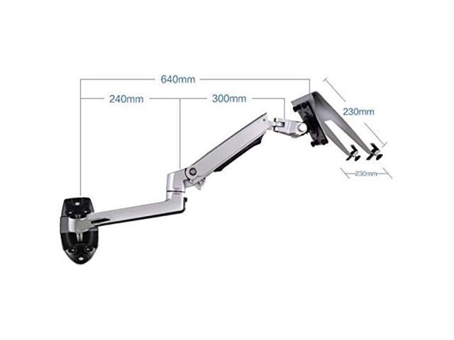 Xsj8012wt Aluminum Alloy Mechanical Spring Arm Wall Mount Laptop Holder Full Motion Laptop Mount Arm Monitor Holder Laptop Stand (Silver)