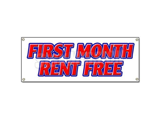 First Month Rent Free Banner Sign Apartment Promotion Rent Lease Condo Townhouse (100395237590 Office Supplies) photo
