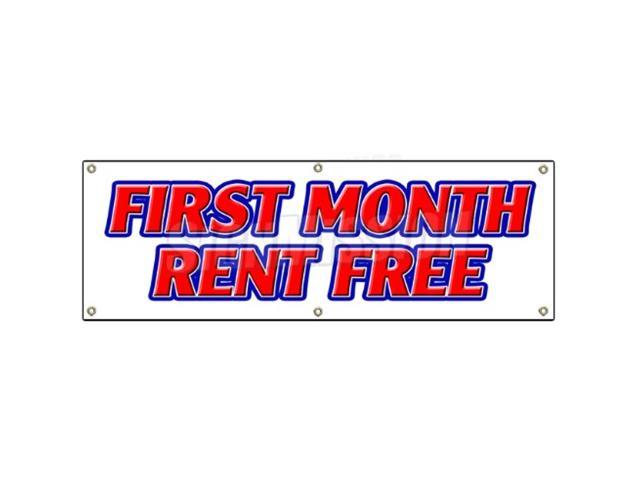 72' First Month Rent Free Banner Sign Apartment Promotion Rent Lease Condo (100395229984 Office Supplies) photo