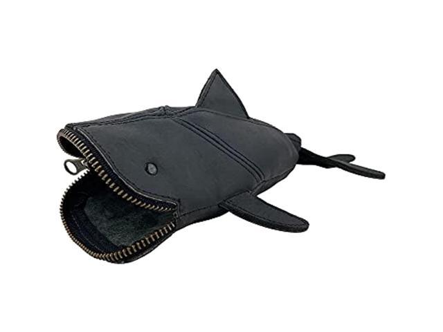 & , Leather Pouch Pencil Bag, Coin Purse, Scissors Case, Shark Cable Holder, Phone Case, Wallet, Makeup, Stuffed Animal, Handmade (Charcoal Black) (100392538621 Office Supplies) photo