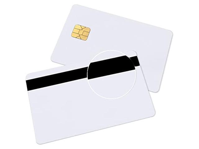Java Cards Compatible J2a040 Smart Chip Cards With 2 Track 8.4Mm Black Hico Magnetic Stripe (5Pack)