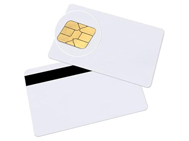 Java Cards Compatible J2a040 Smart Chip Cards With 2 Track 8.4Mm Black Hico Magnetic Stripe (5Pack)