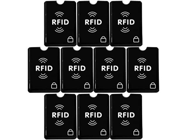 10 Pcs Rfid Blocking Sleeves (Cred Card Holders Only) For Identy Theft Protection, Perfectly Fs In Wallet/Purse - Black (100391598640 Office Supplies) photo