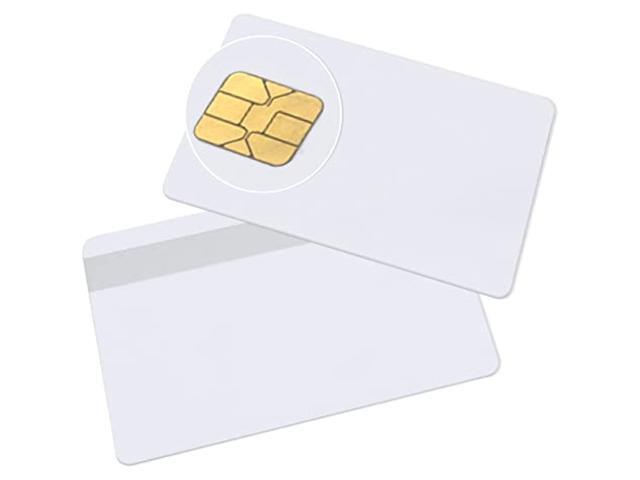 Java Cards Compatible J2a040 Smart Chip Cards With 2 Track 8.4Mm Black Hico Magnetic Stripe (5Pack)