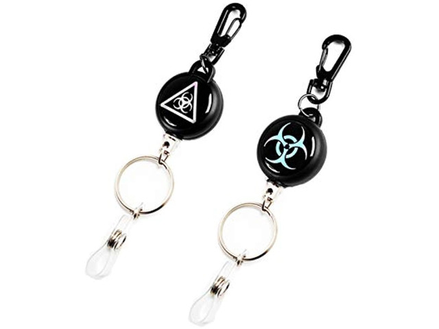 Heavy Duty Retractable Reel For Badge Holders,Id Cards And Keychains Pack Of 2