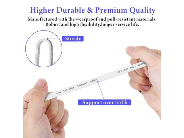 Cat 8 Ethernet Cable 20 Ft,High Speed Flat Internet Network LAN Cable,Faster Than Cat7/Cat6/Cat5 Network,Durable Patch Cord with Gold Plated RJ45...