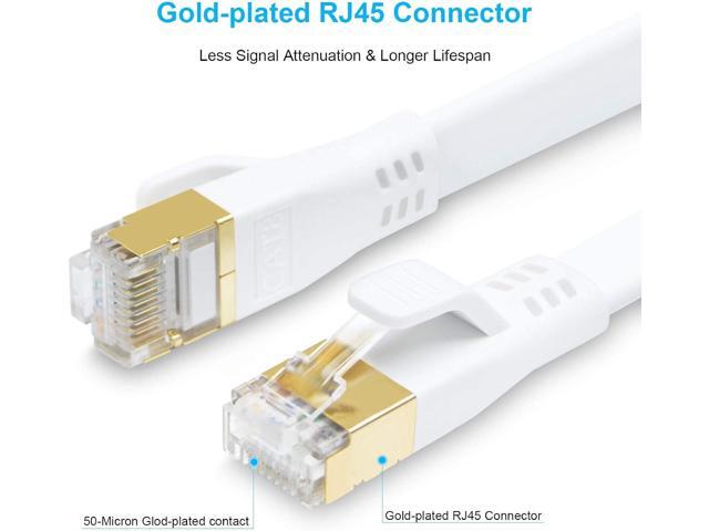 DDMALL CAT 8 Ethernet Cable, 15ft 26AWG High Speed 40Gbps 2000MHz Heavy Duty Shielded Flat S/FTP CAT8 Gigabit Internet LAN Patch Cord for PS5, PS4,...