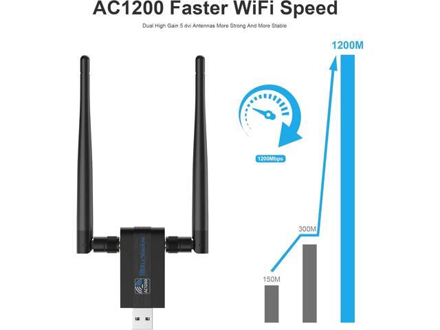 Blueshadow AC1300 USB WiFi Adapter - 2.4G/5G Dual Band Wireless Network Adapter for PC Desktop, MU-MIMO WiFi Dongle, USB 3.0, Supports...