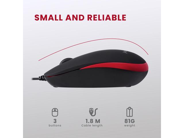 Perixx PERIDUO-212 Wired Mini Keyboard and Mouse Set, USB Connection, Black, US English Layout
