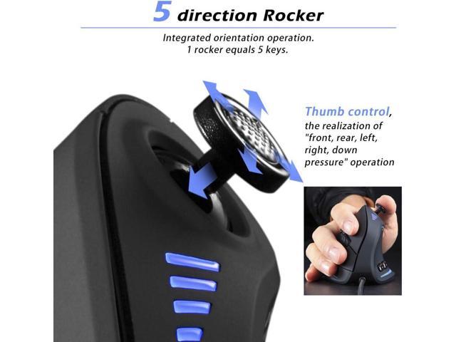 Vertical Mouse, Ergonomic USB Wired Vertical Mouse with [5 D Rocker] [10000 DPI] [11 Programmable Buttons], RGB Gaming Mouse for...