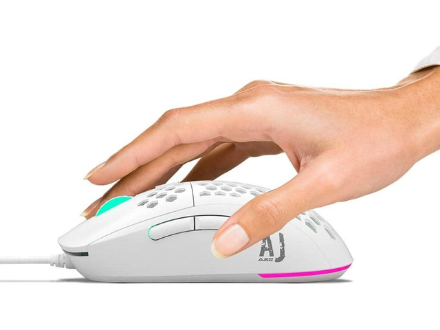 FIRSTBLOOD ONLY GAME. AJ380 69g Lightweight Gaming Mouse with Honeycomb Shell, RGB Backlit, 16000 DPI PixArt 3338 Sensor, Programmable 6 Buttons,...