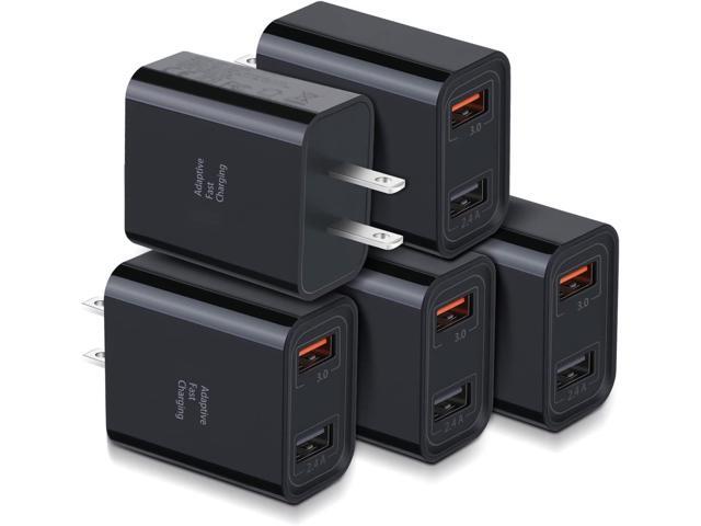 Quick Fast Charge 3.0 USB Wall Charger, Costyle 5 Pack 30W Dual USB Power Adapter (Fast Charge 3.0 & 5V 2.4A) Adaptive Fast Charging Block Compatible...