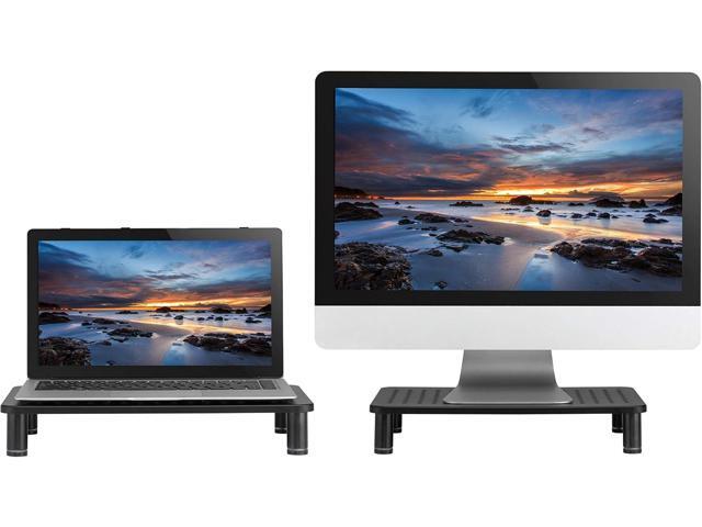 Husky Mounts Monitor Riser Laptop Stand, Adjustable Legs, Stackable, 14.5' x 9.25' x 3.25' Max Height, Matte Black Steel, 1 Stand