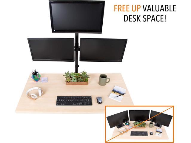 Stand Steady Triple Monitor Desk Stand with Clamp-On Base, for Home or Office Use, Height Adjustable Computer Monitor Stand with Full Articulation...