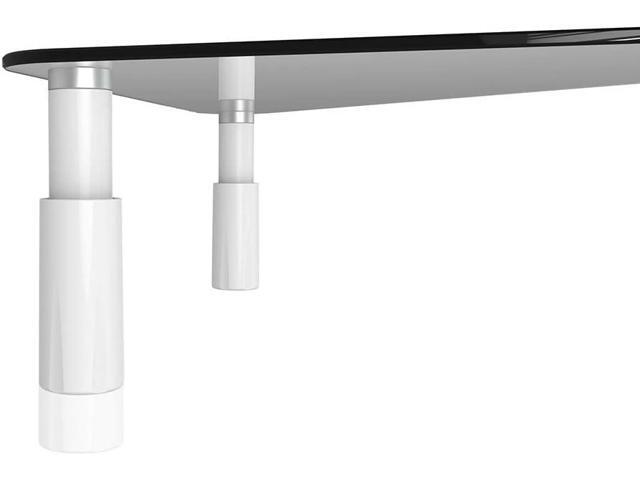Mount Plus STB101 22.5 Inch Wide Tempered Glass Monitor Riser Desktop Stand Height Adjustable Table Top for Flat Screen LCD LED TV, Laptop,...