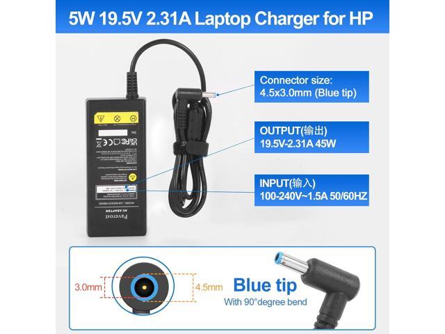 Laptop Charger 45W Power Cord: Replacement for HP Pavilion Charger Model 741727-001 AC Adapter - 45W 19.5V 2.31A for HP Stream 14 15 11 13 Computer...