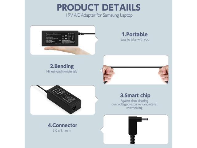 65W 19V 3.42A Laptop Charger for Acer Chromebook R11 11 13 14 15 C740 C738T C731 C720 C720P CB5 CB3 CB3-111 CB3-131 CB5-311 CB3-531 CB5-571 N15Q10...