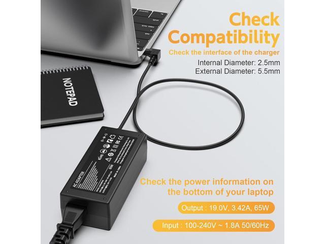 65W Laptop Charger for Toshiba Satellite C55 C55D C655 C855 C855D L55 L745 L655 L755 P755 S55 S55T A105 A215 A505 A665; PA3822U-1ACA, PA3917U-1ACA,...