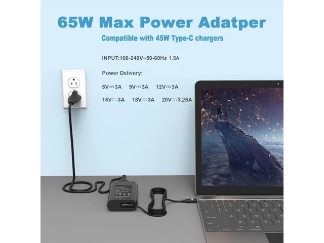 65W 45W USB C Laptop Charger for Dell Latitude 5420 7420 5520 5440 5540 7440 5430 5530 7430 7330 7400 7410 5320 5450 7450 2in1 Power Cord,Dell...