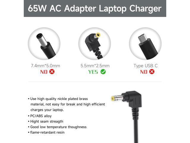 65w Laptop Charger for Toshiba Satellite A205 A215 A655 C55 C55D C55T C655 C675 C855 L55 L655 L675 L745 L755 L855 P755 S55 Toshiba Portege Z30 Z930...