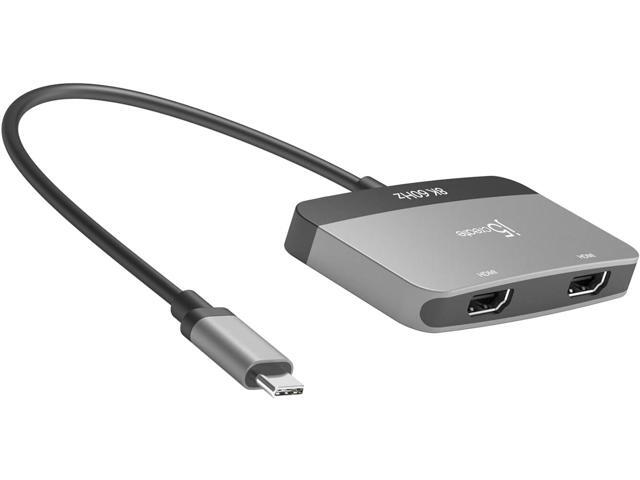j5create 8K USB Type C to Dual HDMI Display Adapter - Single 8K60/4K144 or Dual 4K60 - Support MST Extended Mode, for Gamers and Professionals,...