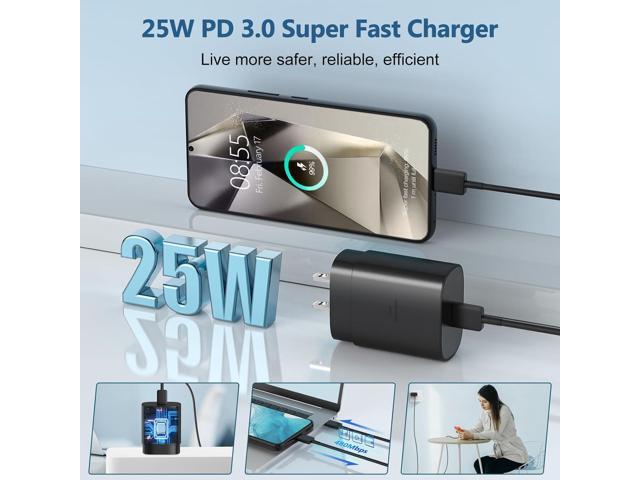USB C Fast Charger, 25W Samsung Charger Super Fast Charging Type C Android Phone Charger Block for Samsung Galaxy S24/S24 Ultra/S24+/S23...