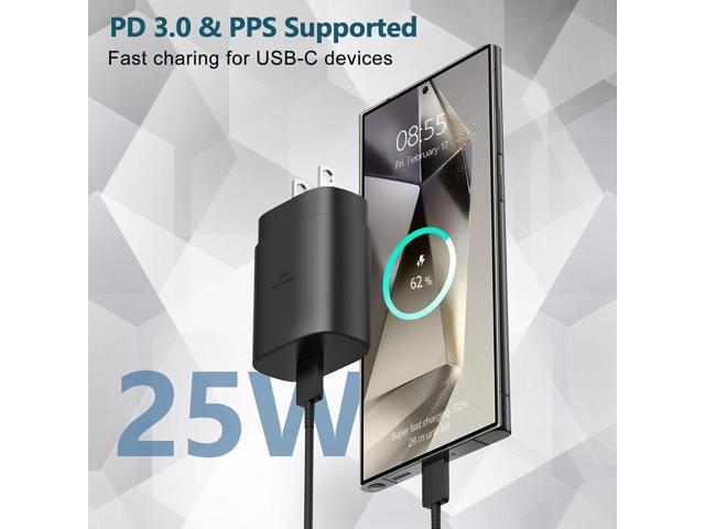 USB C Fast Charger, 25W Samsung Charger Super Fast Charging Type C Android Phone Charger Block for Samsung Galaxy S24/S24 Ultra/S24+/S23...