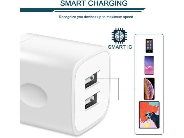 European Travel Plug Block, Wall Charger Power Adapter for Europe Adaptor, 2.1A Dual Port USB Cube Fast Charging Box Base Brick for iPhone 13 Pro...