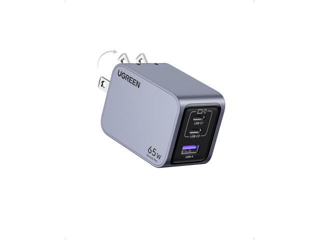 UGREEN Nexode Pro 65W GaN USB C Wall Charger, 3-Port Mini Compact Foldable PPS Fast Charger for MacBook Pro/Air, Pixelbook, Dell XPS, iPhone...