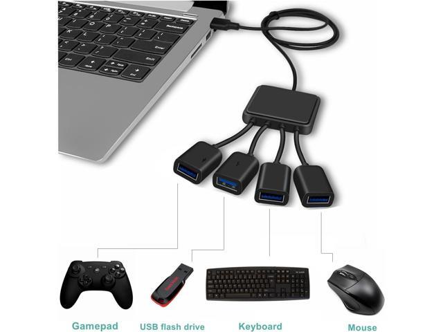 Octopus USB 2.0 Hub, 4-Port Splitter with 2.6ft /80CM Cable Length. Compatible with Windows PC, Mac, Printers, and Mobile HDDs. Perfect for Laptops