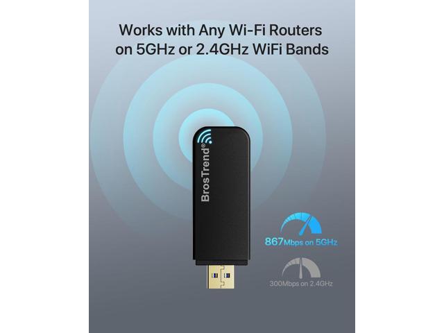 BrosTrend Linux USB WiFi Adapter 1200Mbps Supports Ubuntu, Mint, Kali, Debian, Kubuntu, Mate, Zorin, PureOS, Raspberry Pi 2+, Windows 11, USB3.0...