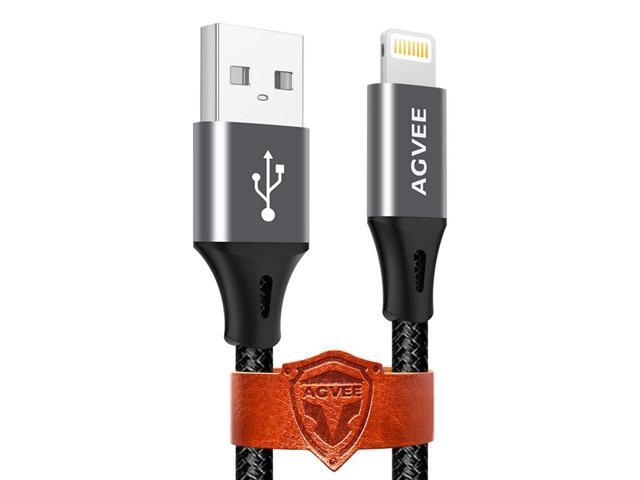 AGVEE 2 Pack 15ft Extra Long Charger for iPhone, Braided Lightning Cable, Heavy Duty Fast Charging Cord, End Tip Unbreakable for iPhone 11 Pro Max...