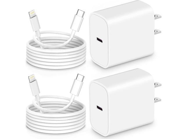 Fast-Charging-Cord [MFi Certified],20W PD USB C Wall Charger and 2-Pack(6ft+10ft) Fast Charging Cable