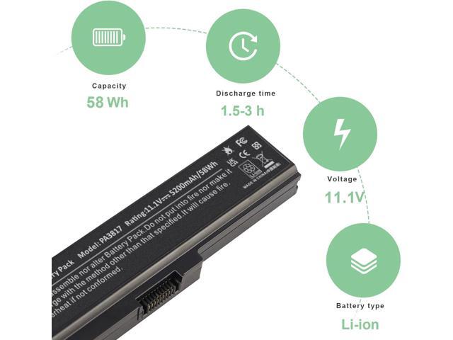 PA3817U-1BRS Battery for Toshiba Satellite L755 C655 M645 L750P L600 L675 L675D L700 L745 L750D L755D M640 P745 Series, Fit PA3818u-1BRS PA3819U-1BRS