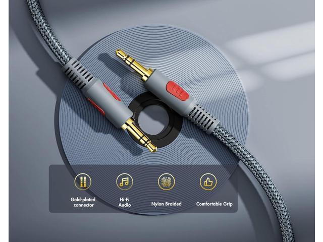 Aux Cord 100 ft,3.5mm Audio Cable Male to Male Stereo Hi-Fi Sound Nylon Braided aux to aux 1/8 Cable for Headphones Car Home Stereos Speakers Tablets