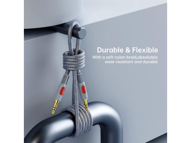 Aux Cord 100 ft,3.5mm Audio Cable Male to Male Stereo Hi-Fi Sound Nylon Braided aux to aux 1/8 Cable for Headphones Car Home Stereos Speakers Tablets