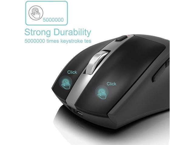 Arteck Multi-Device Wireless Bluetooth Mouse Ergonomic Silent Clicking Backward Forward for Desktop PC Laptop Mac iPad Build in Rechargeable Battery
