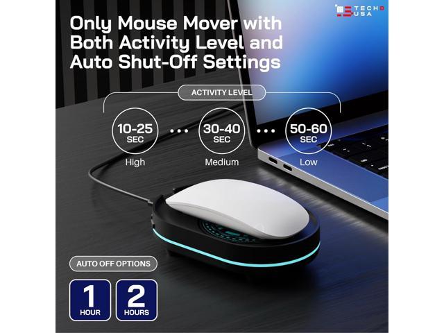 TECH8 USA Mouse Mover Device, Undetectable Mouse Jiggler for Laptops, PC, No Software, Random Movement, Patented, Designed, Engineered, Packaged in...